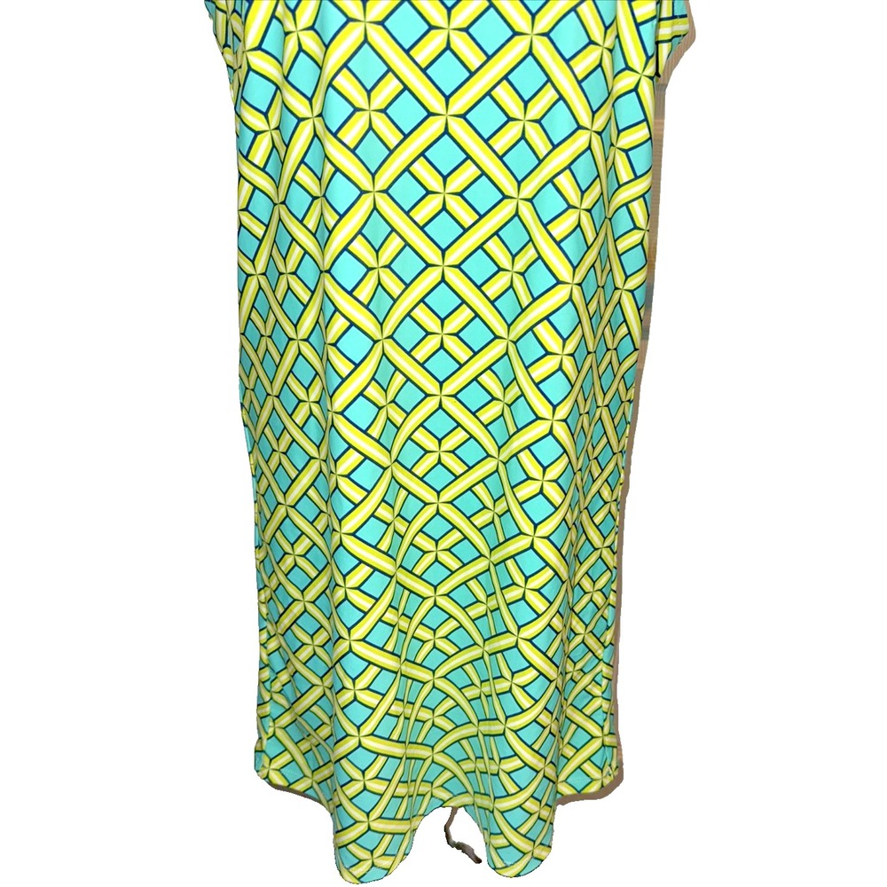 All For Color Geometric Print Dress M Preppy Coastal Resortcore Summer - Picture 6 of 10